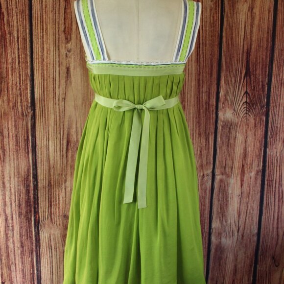 Philosophy by Alberta Ferretti Womens Mini Dress, Green Silk , Size 4, - Picture 9 of 11